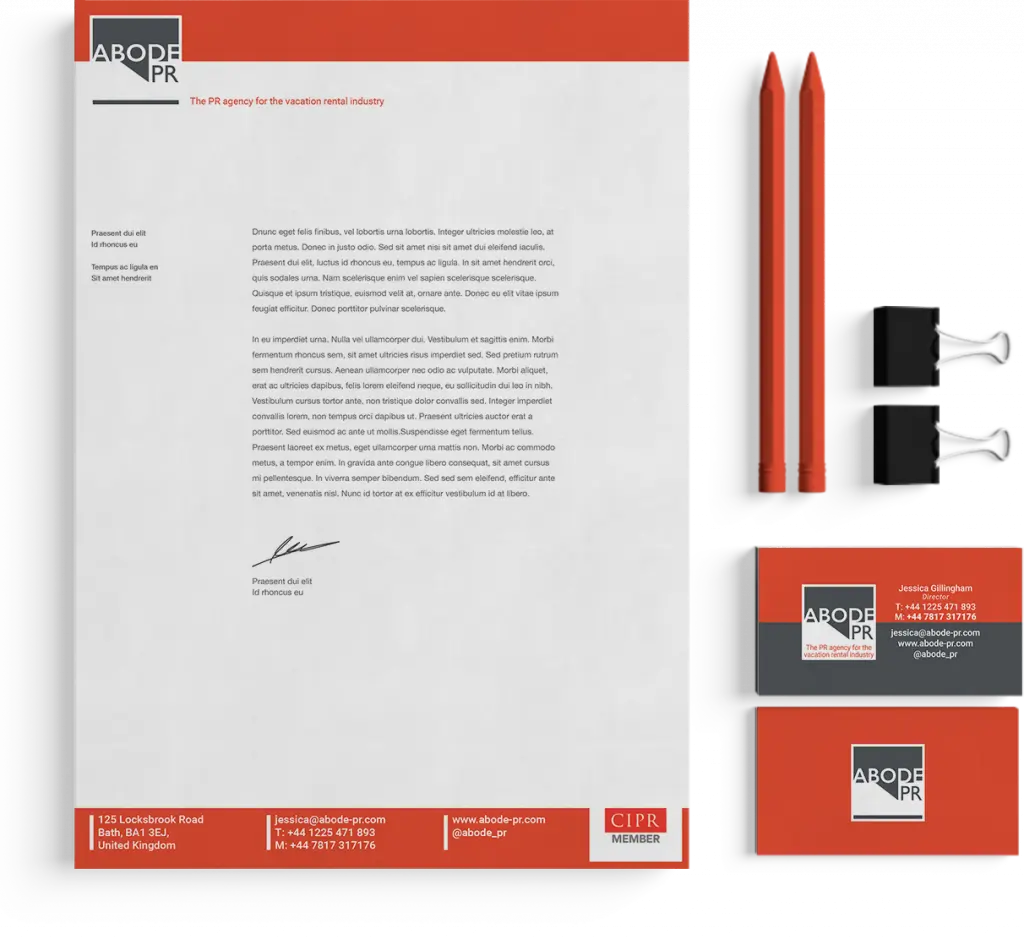AbodePR stationary design.